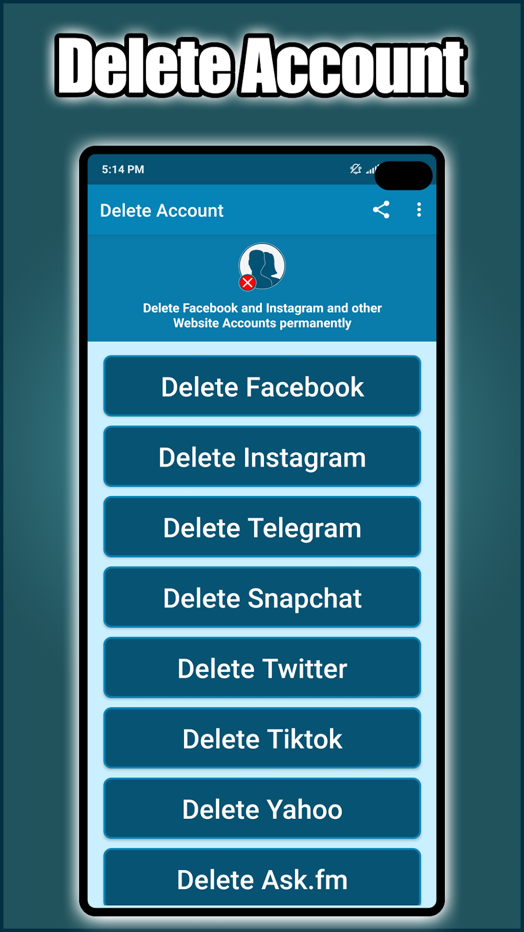 Delete Account APK для Android — Скачать