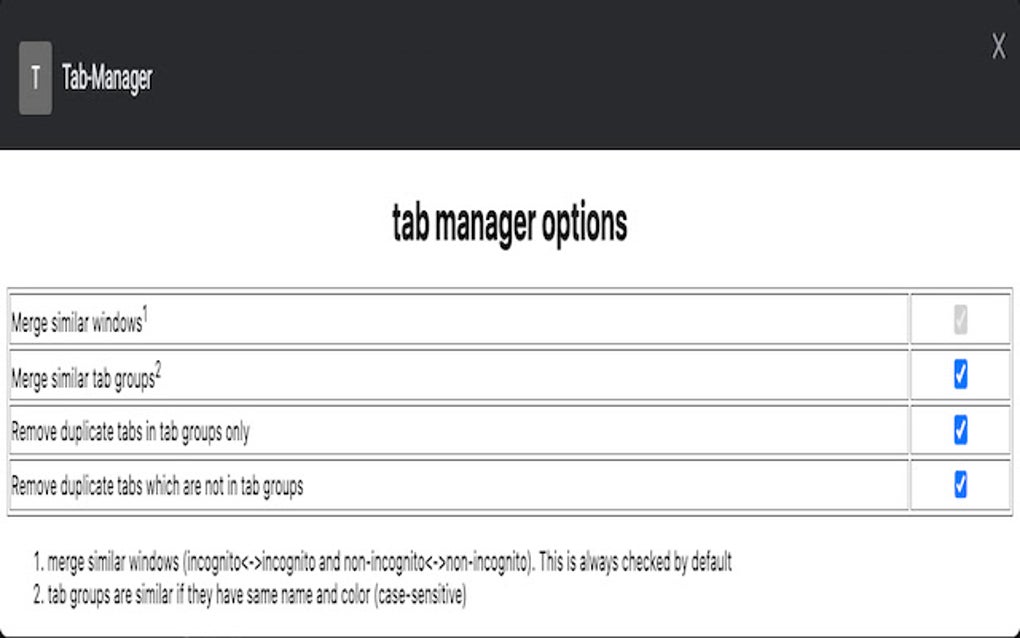 Tab-Manager Google Chrome Için - Eklenti İndir