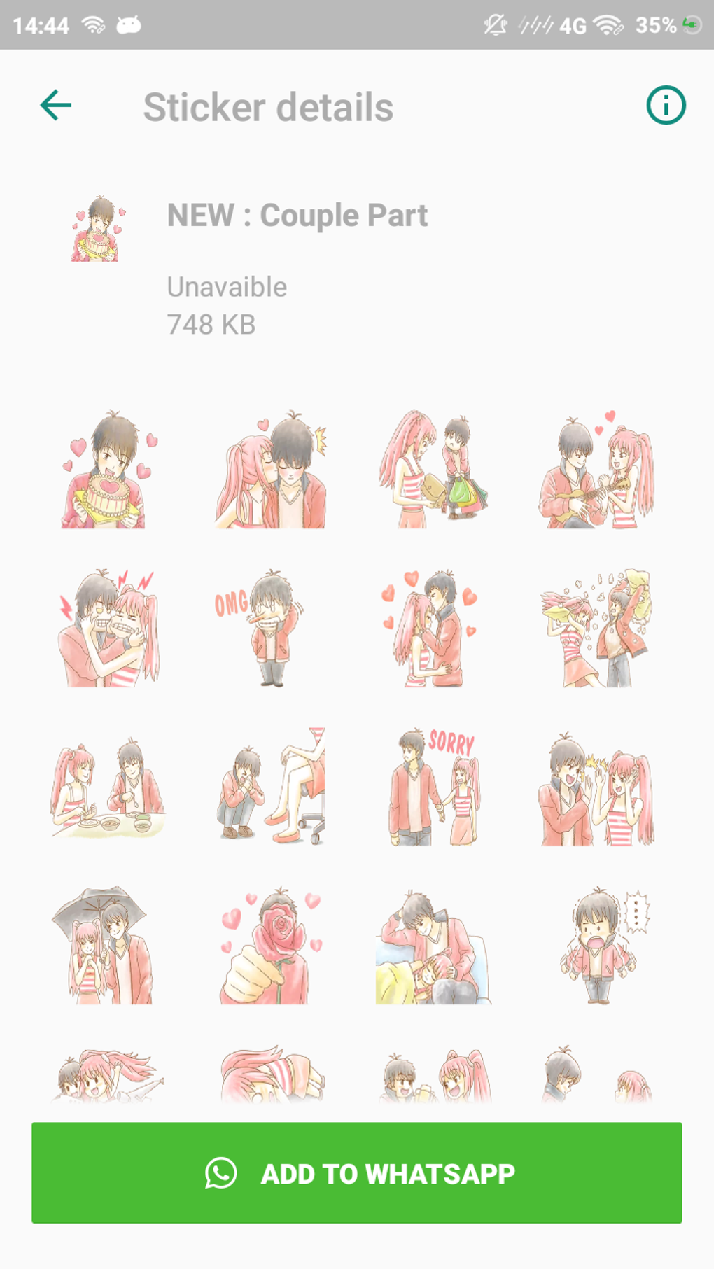 Couple Romantic Stickers For WhatsApp для Android — Скачать