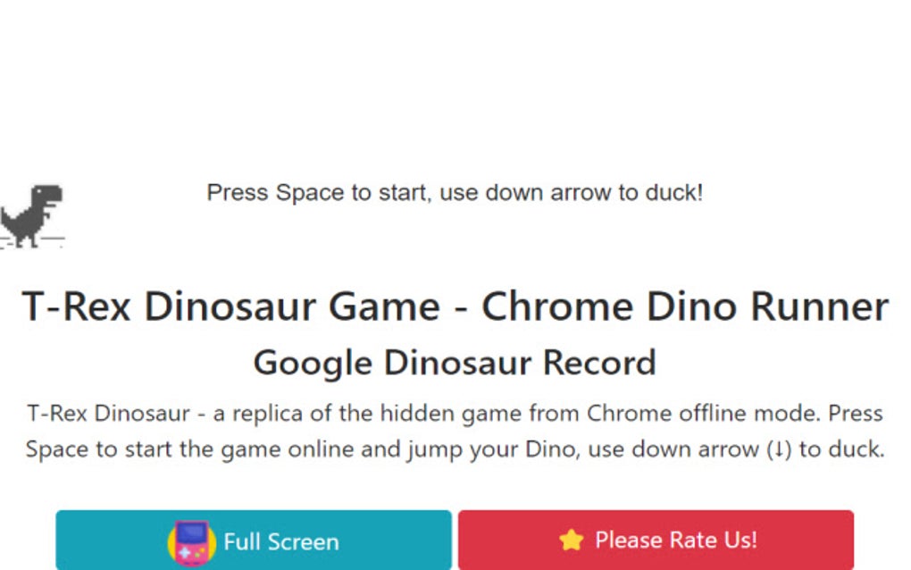 Dinosaur Game Popup for Google Chrome Extension Download