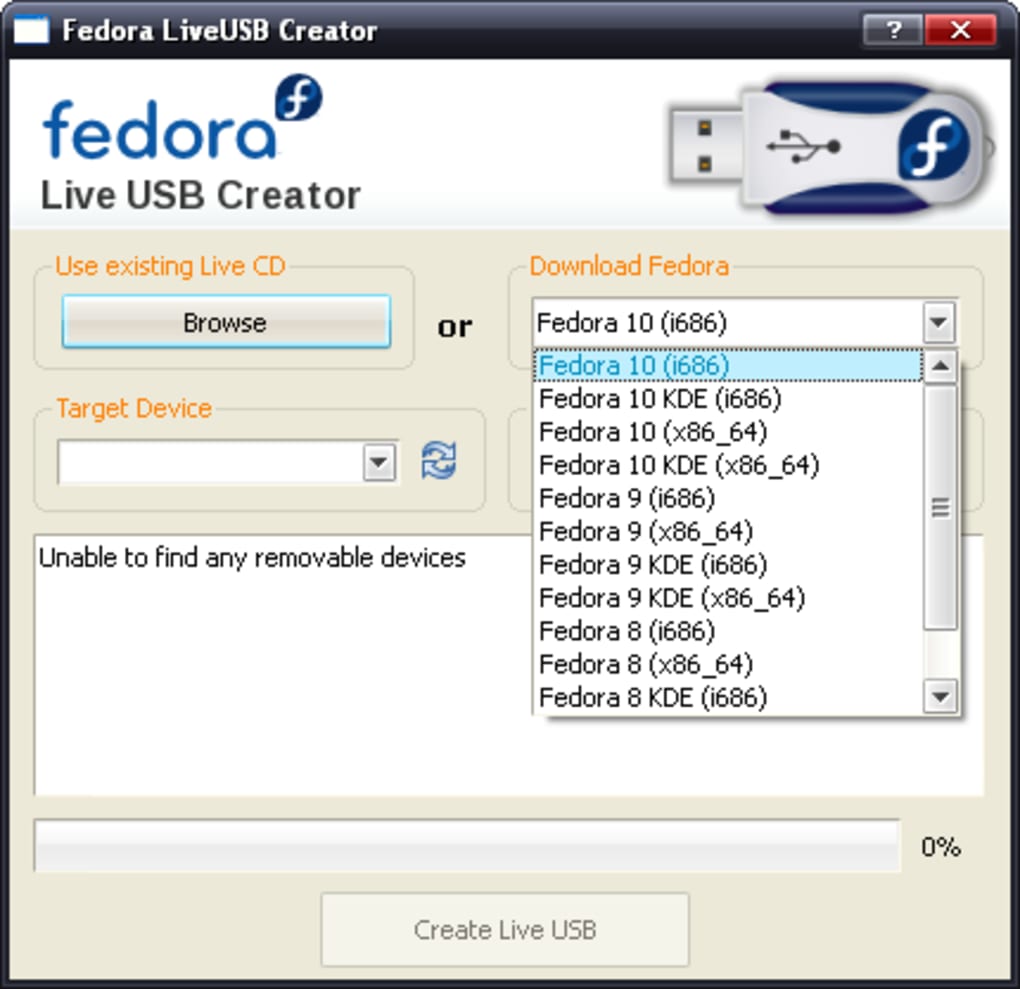 fedora workstation live download usb