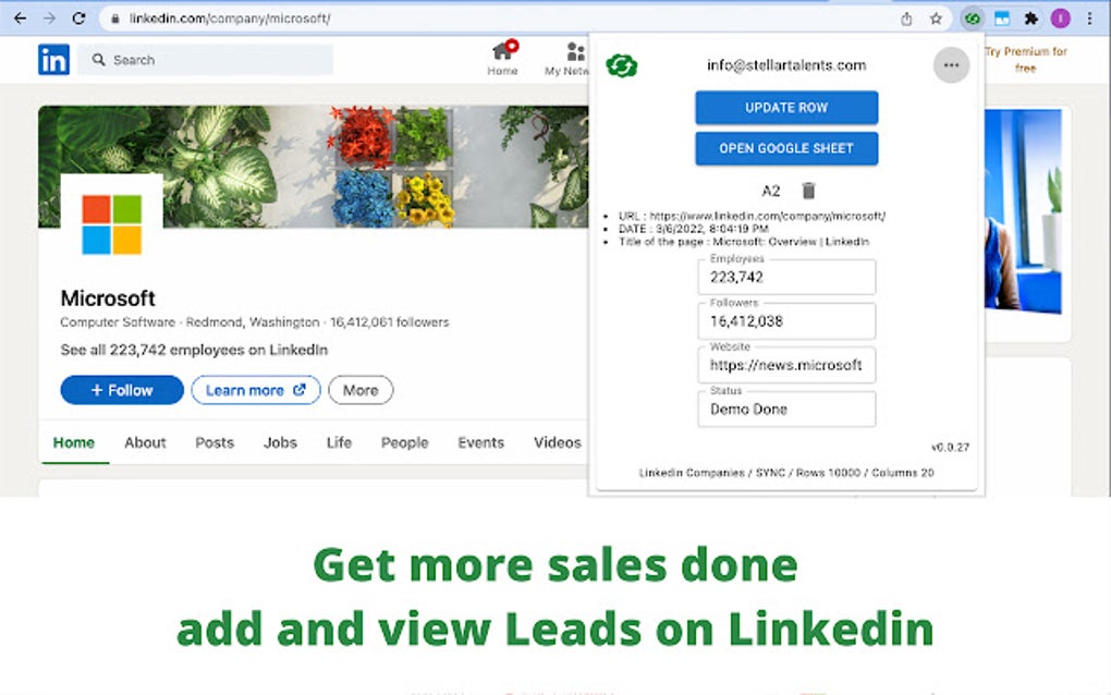 CRM Synch to Google Sheet for Google Chrome Extension Download