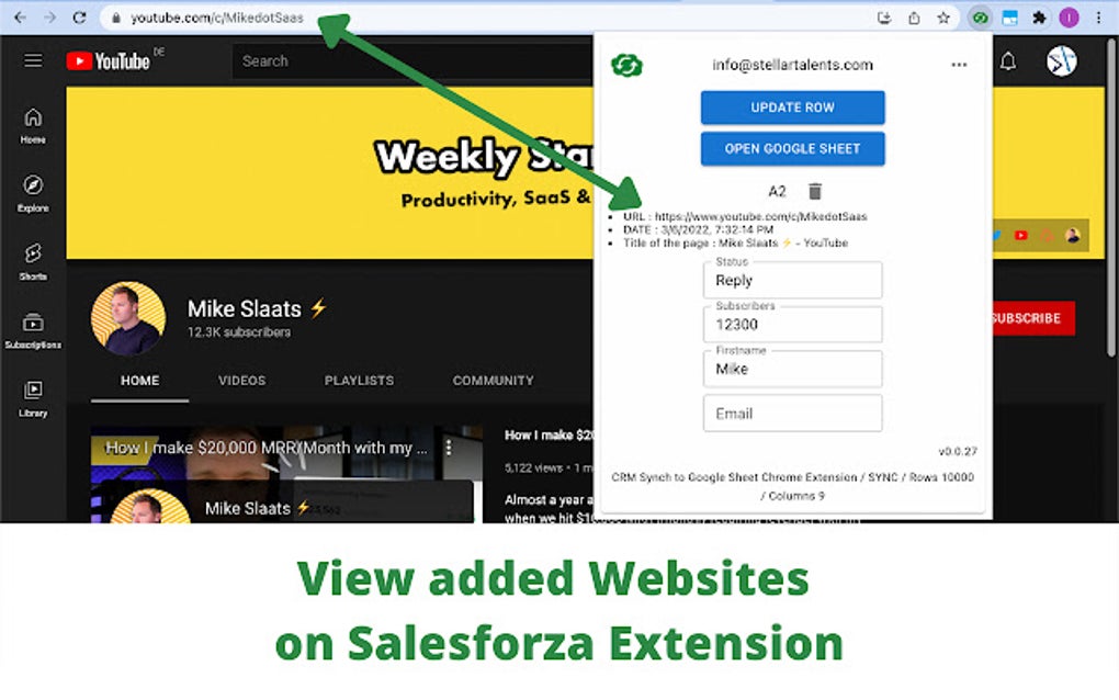 CRM Synch to Google Sheet for Google Chrome Extension Download