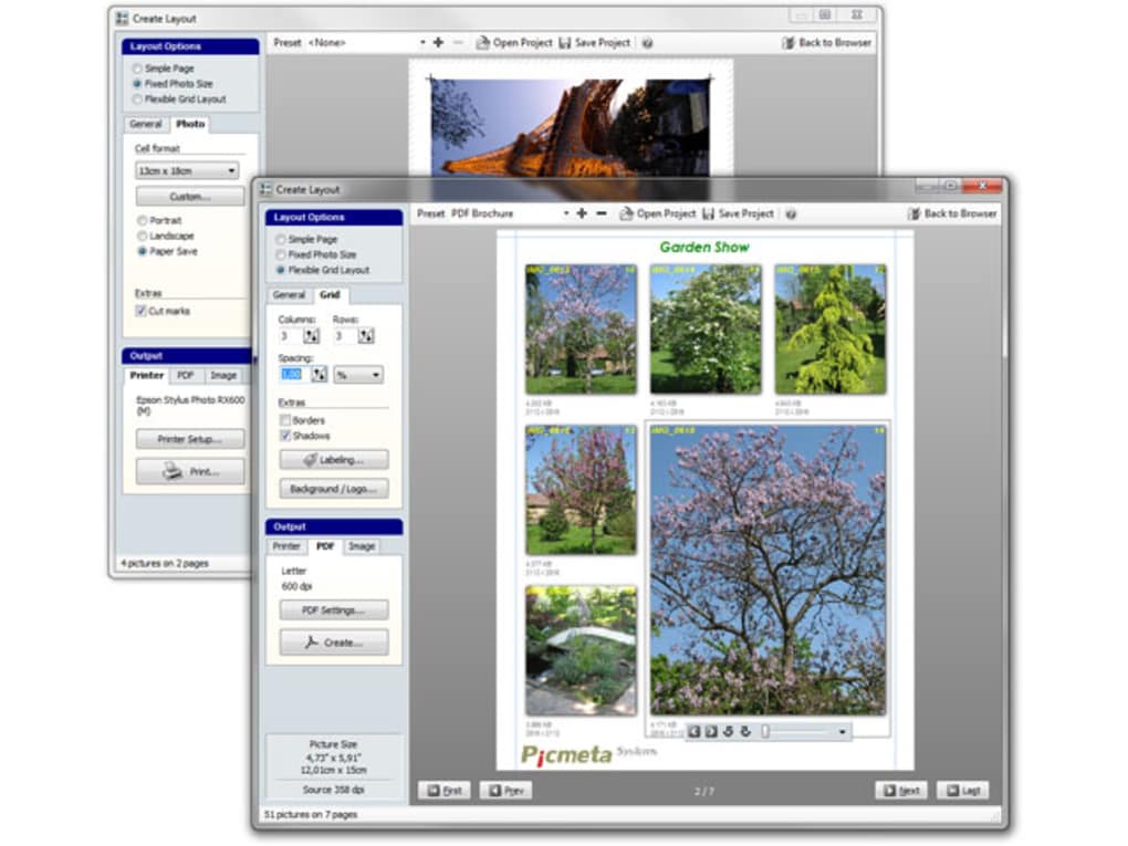 app to print multiple pictures on one page