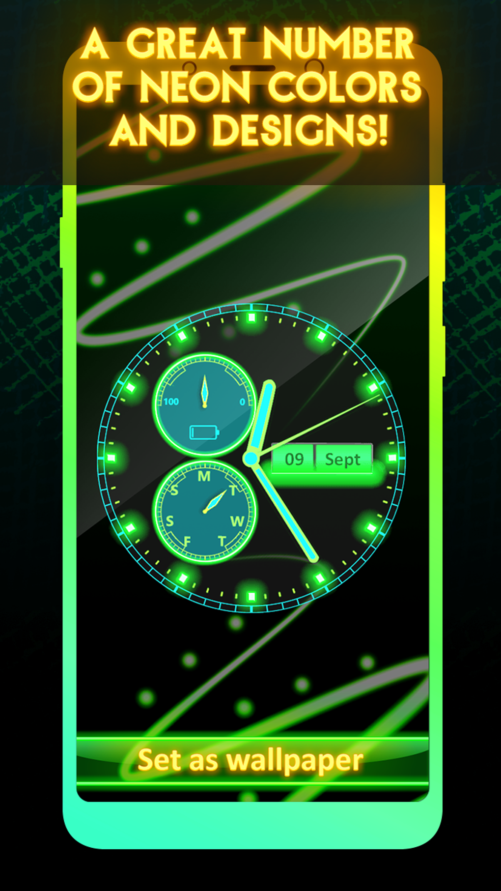 Android 용 Neon Clock Live Wallpaper App Apk 다운로드