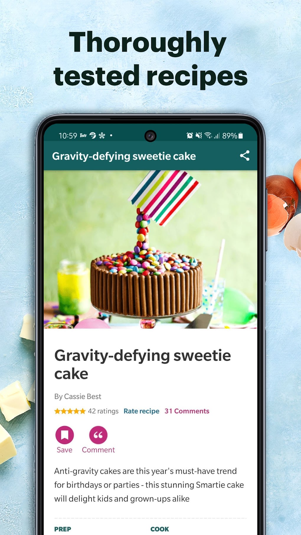 Gravity-defying sweetie cake recipe