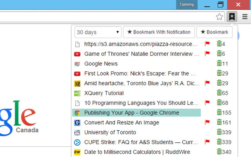 Temporary Bookmarks for Google Chrome Extension Download