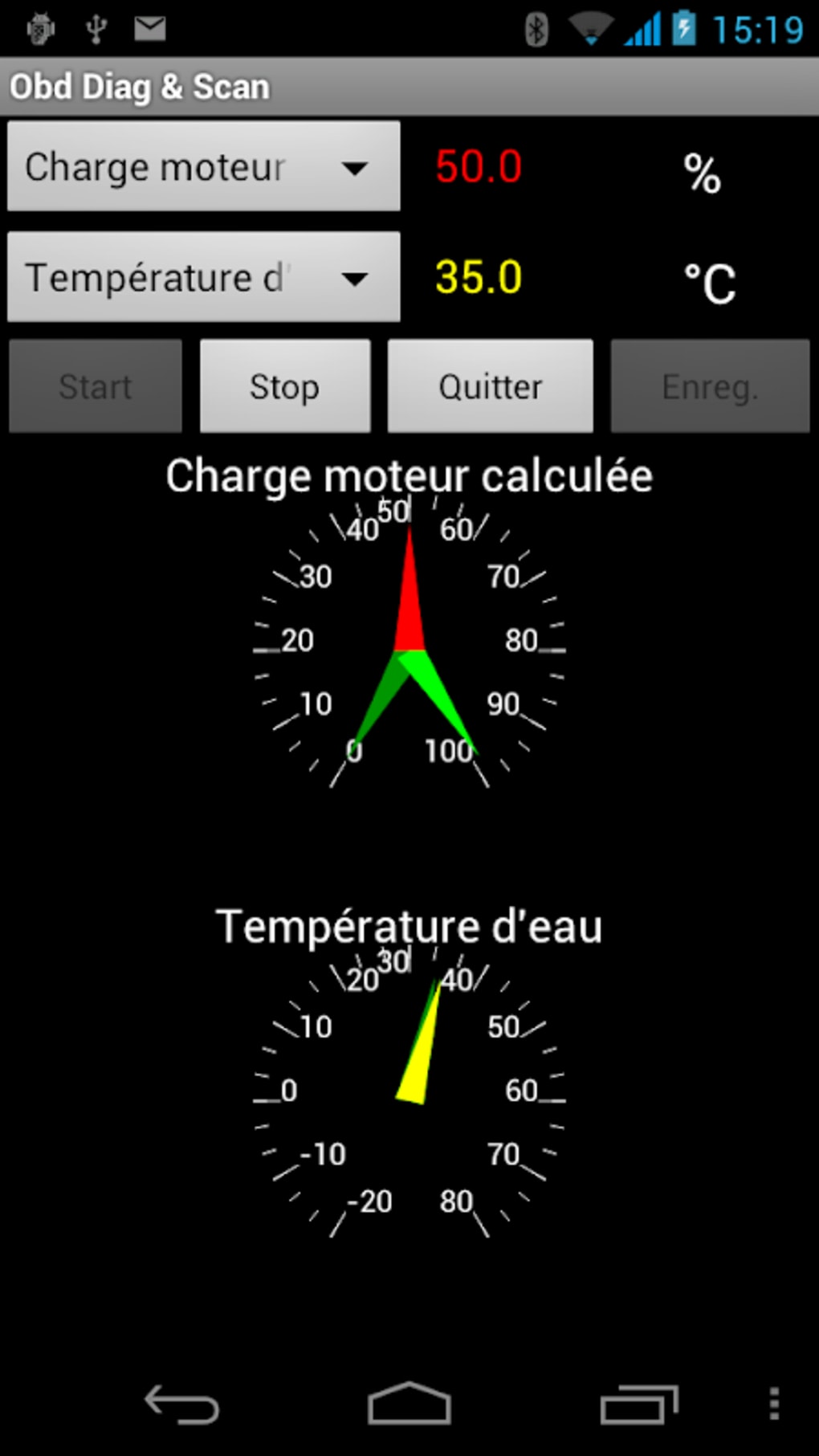 Logiciel diagnostic auto français  Obd Diag & Scan  en version Android. 