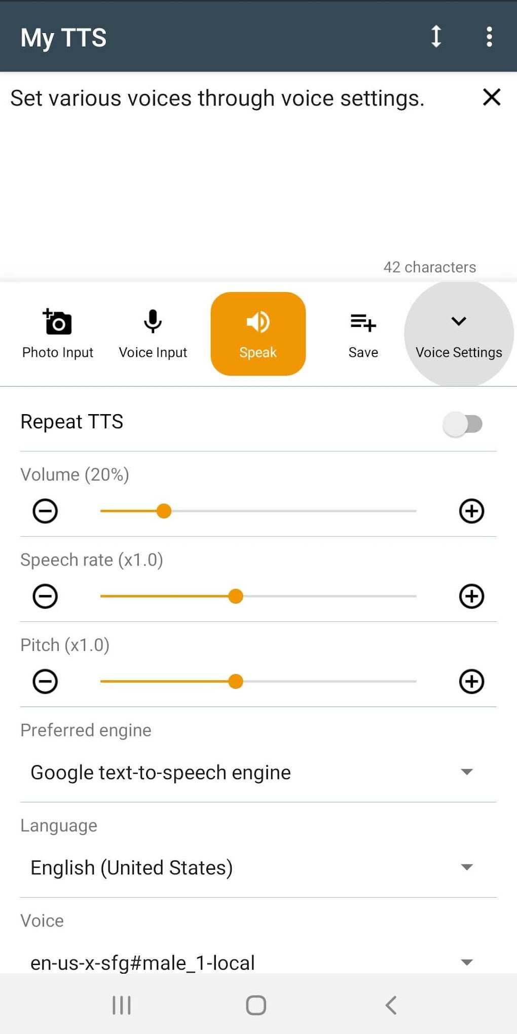 My TTS: Text-to-Speech For Android - Download