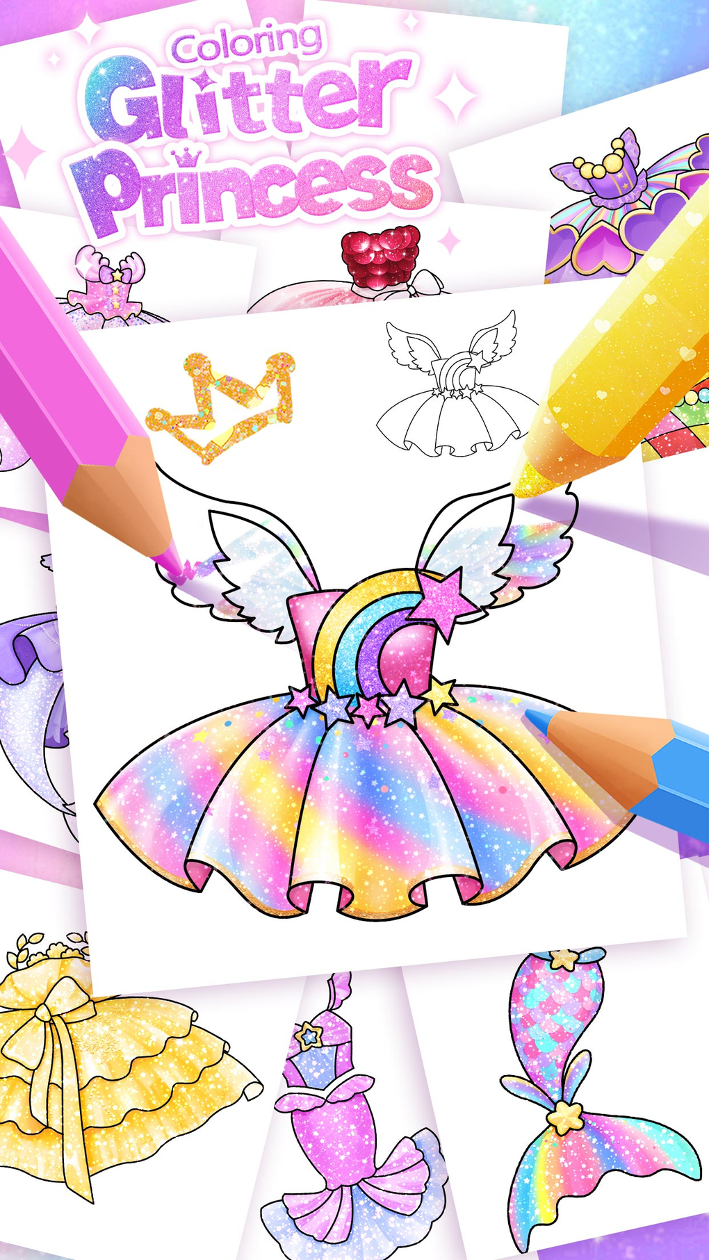 Coloring Glitter Princess for iPhone - Download