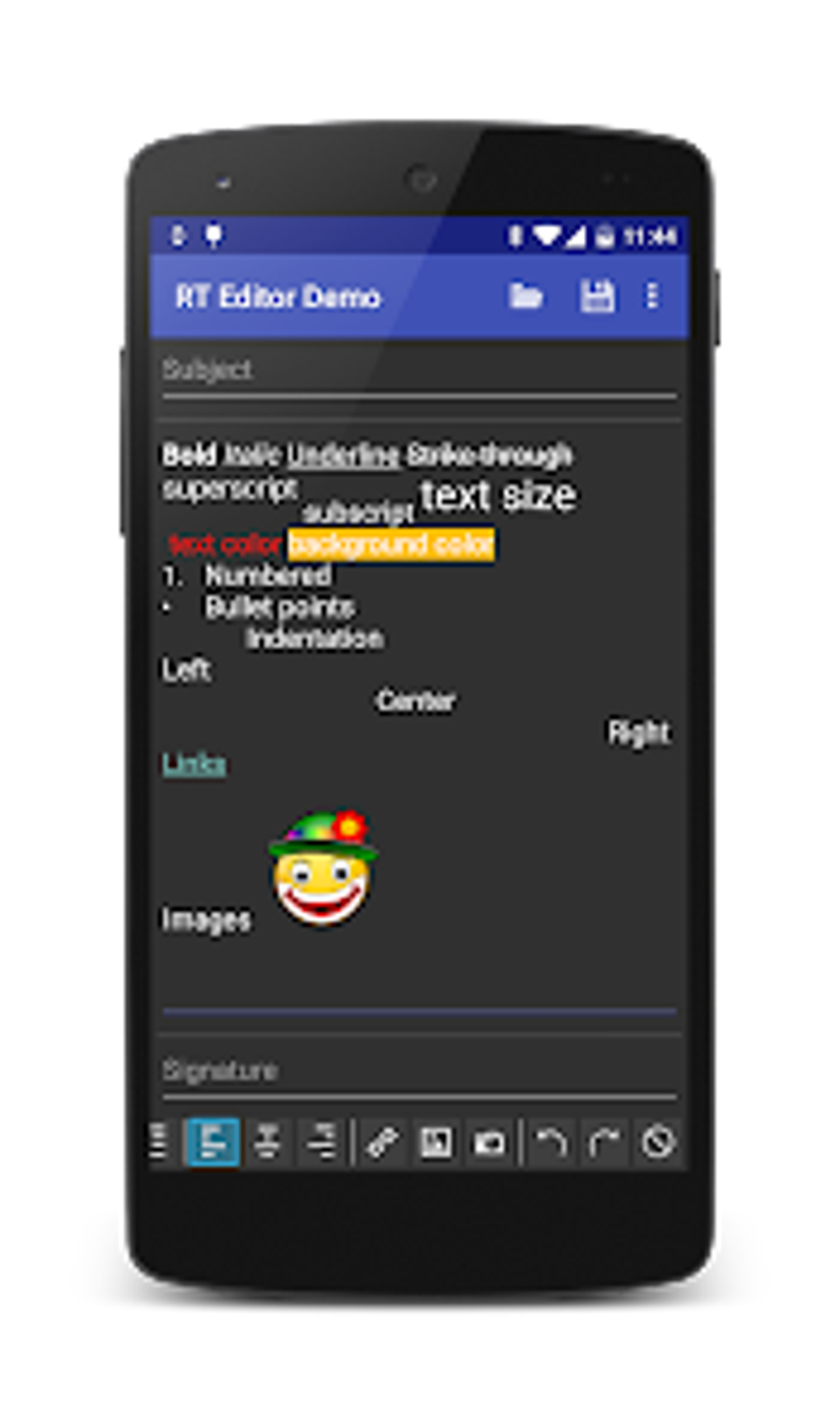 Rich Text Editor Demo для Android — Скачать