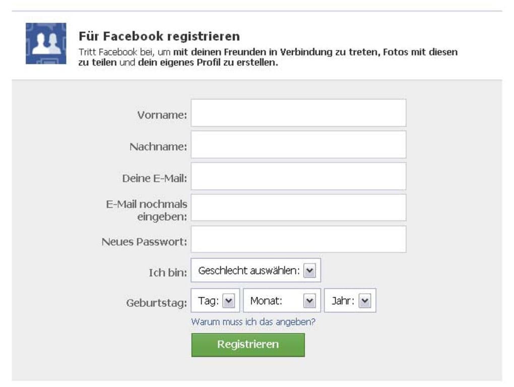 facebook registrieren