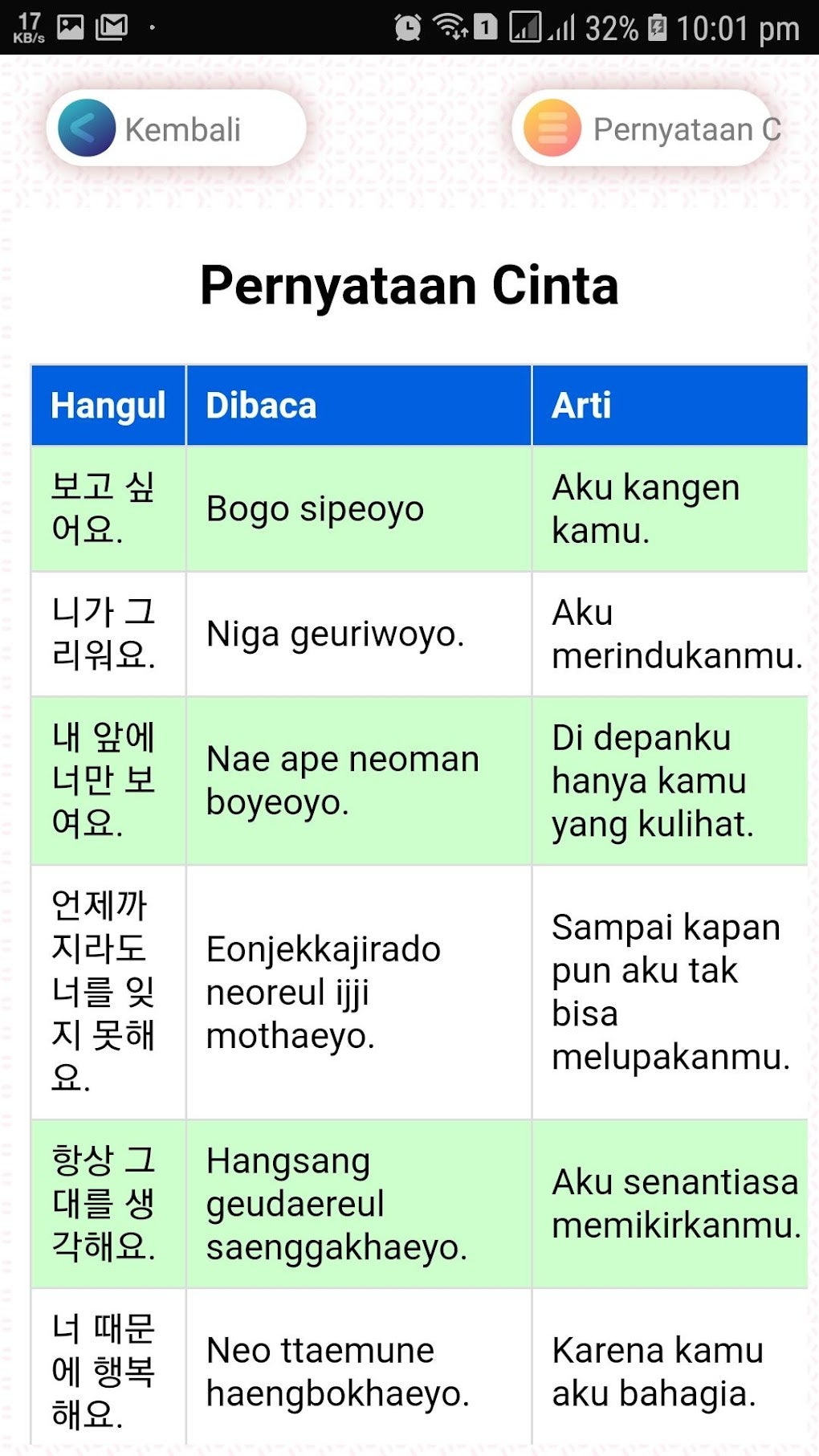 Android Için Cara Mudah Belajar Bahasa Kore - İndir