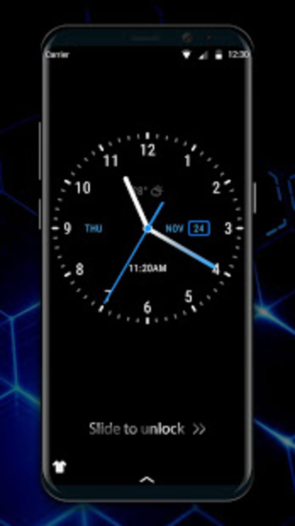 Black clock lock screen for android phone for Android - Download