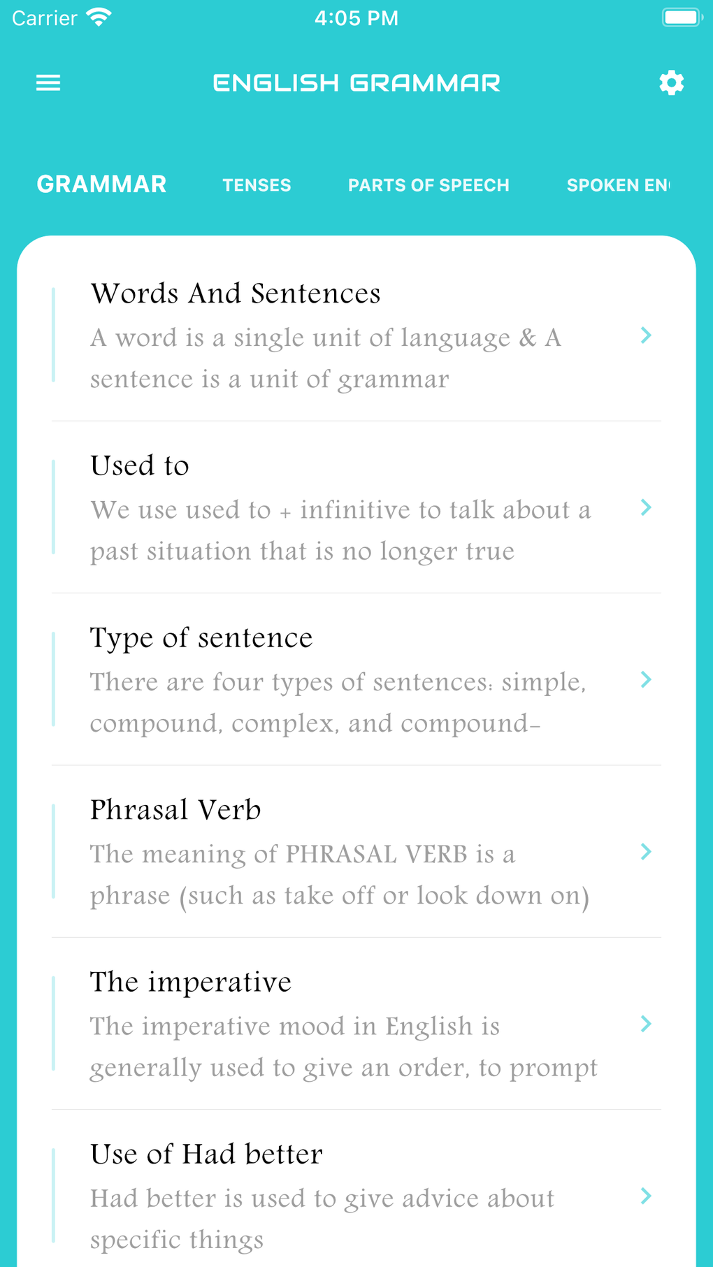 English Grammar Book for iPhone - Download