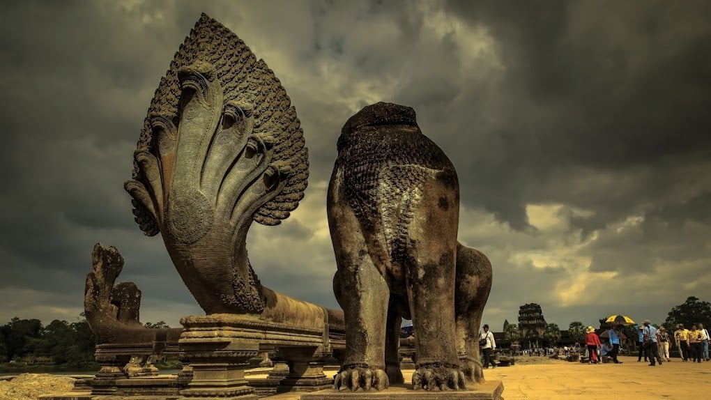 The City Of Angkor Wat In Thailand Background, High Resolution, Clouds,  Trees Background Image And Wallpaper for Free Download