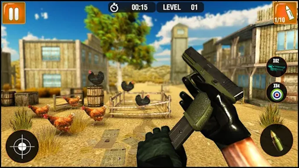 Jeu de tir de poulet Simulateur de pistolet 3D Jeu de tir FPS