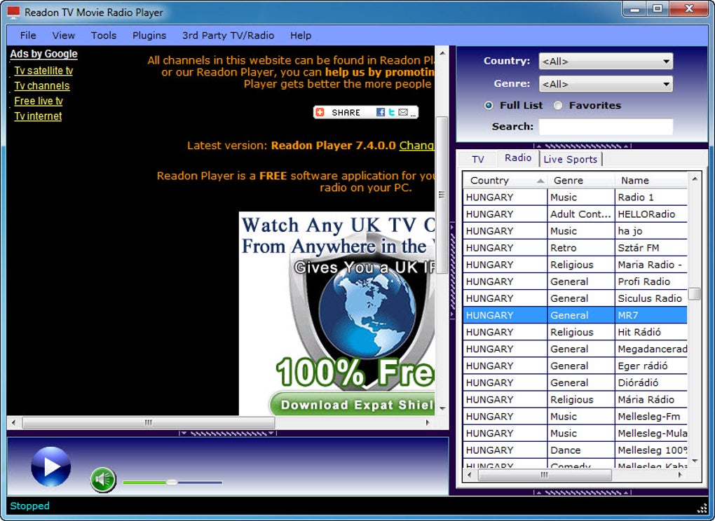 readon tv movie radio player 7.4.0.0