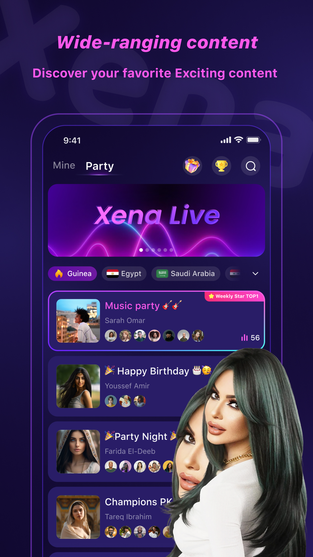 Xena Live - Group Voice Chat для iPhone — Скачать