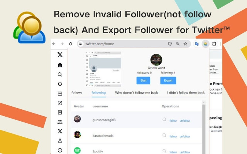 Remove Invalid Follower&Export Follower for Twitter for Google Chrome ...