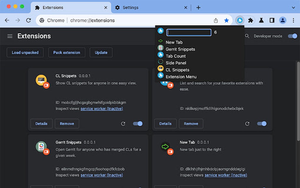Extension Menu para Google Chrome - Extensión Descargar