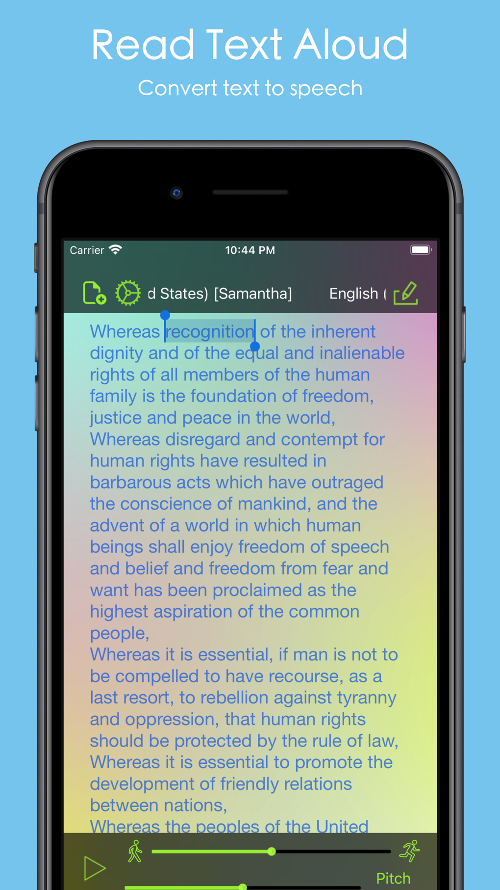 speech app text reader