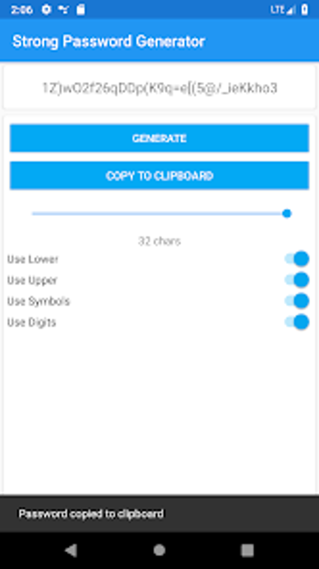 Android Strong Password Generator Android Strong Password Generator