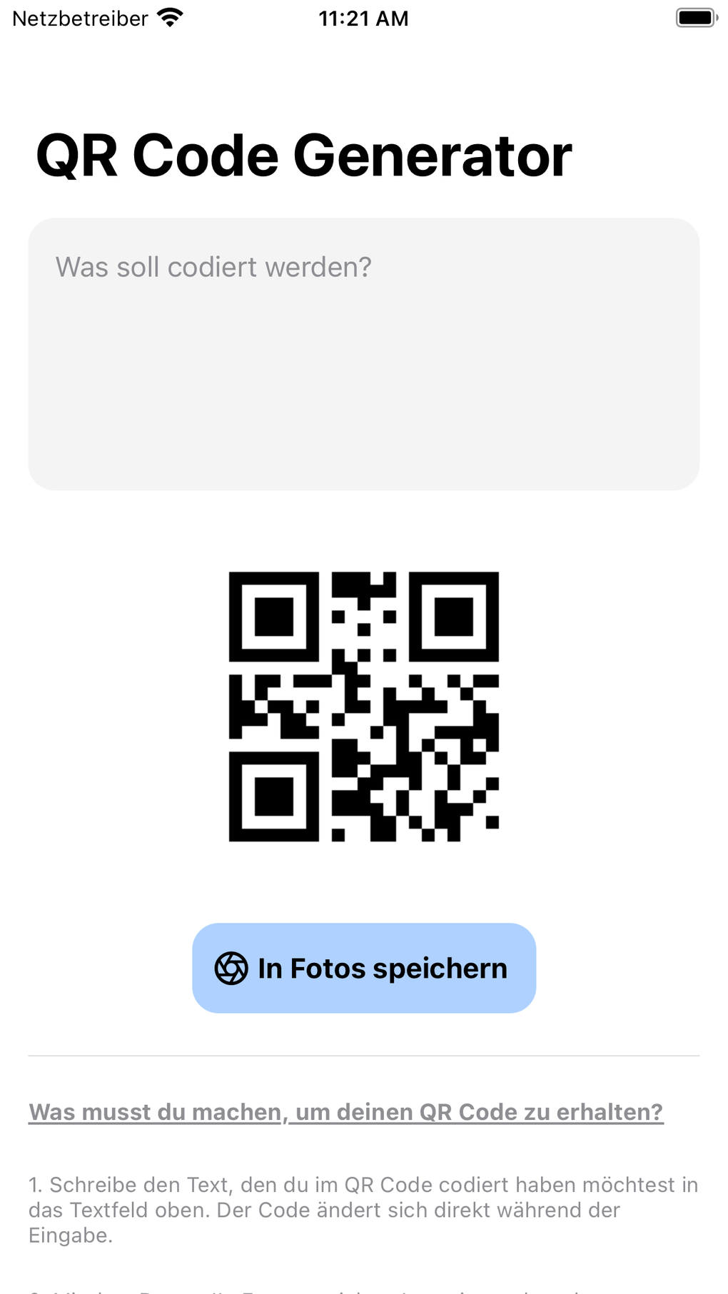 Einfacher QR Code Generator for iPhone - Download