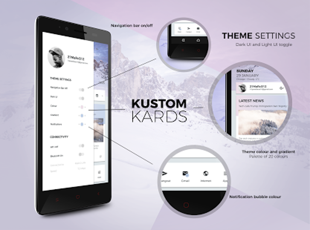 kustom kards theme for klwp screenshot