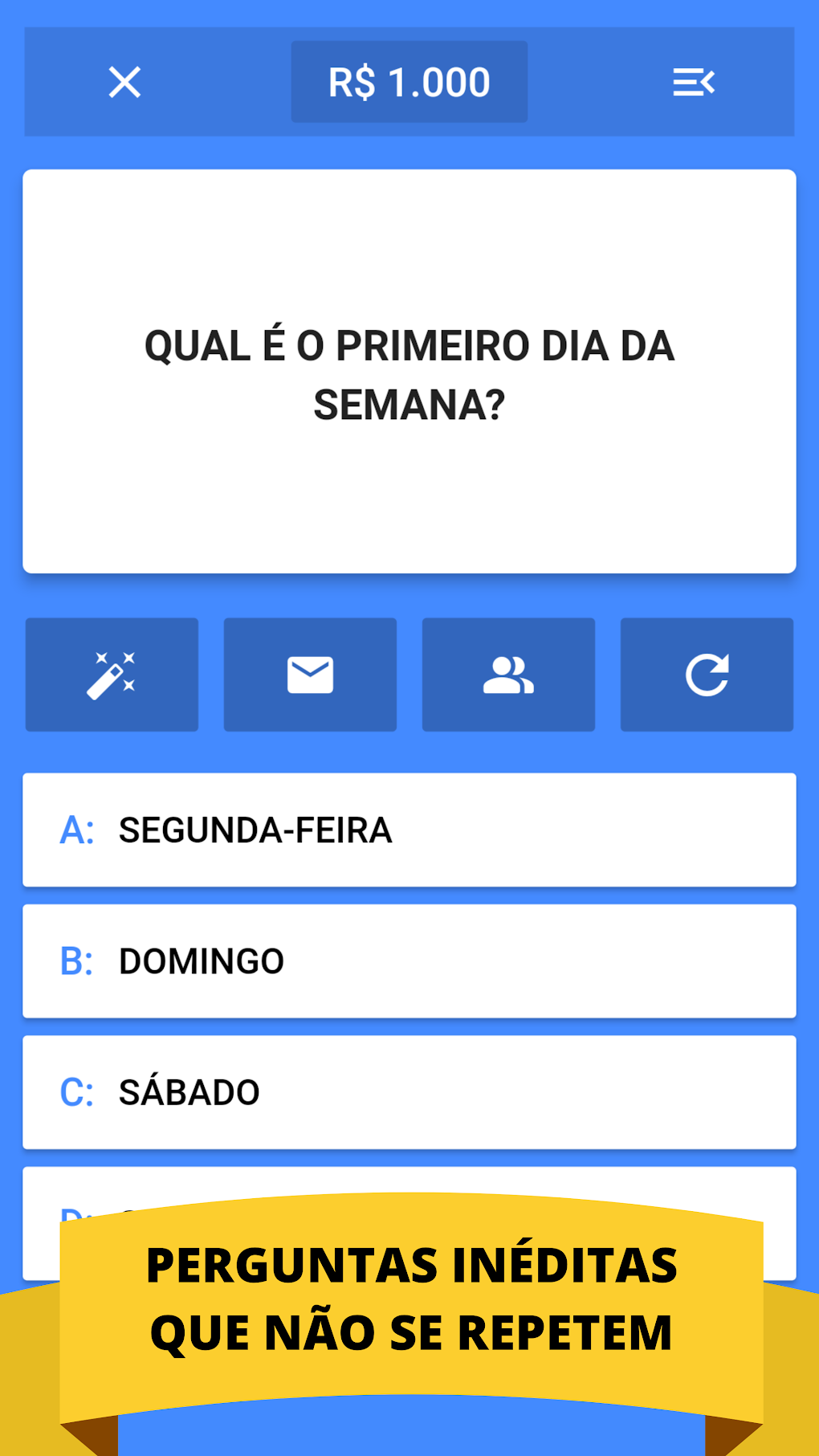 Quiz Perguntas e Respostas, Show do Milhão