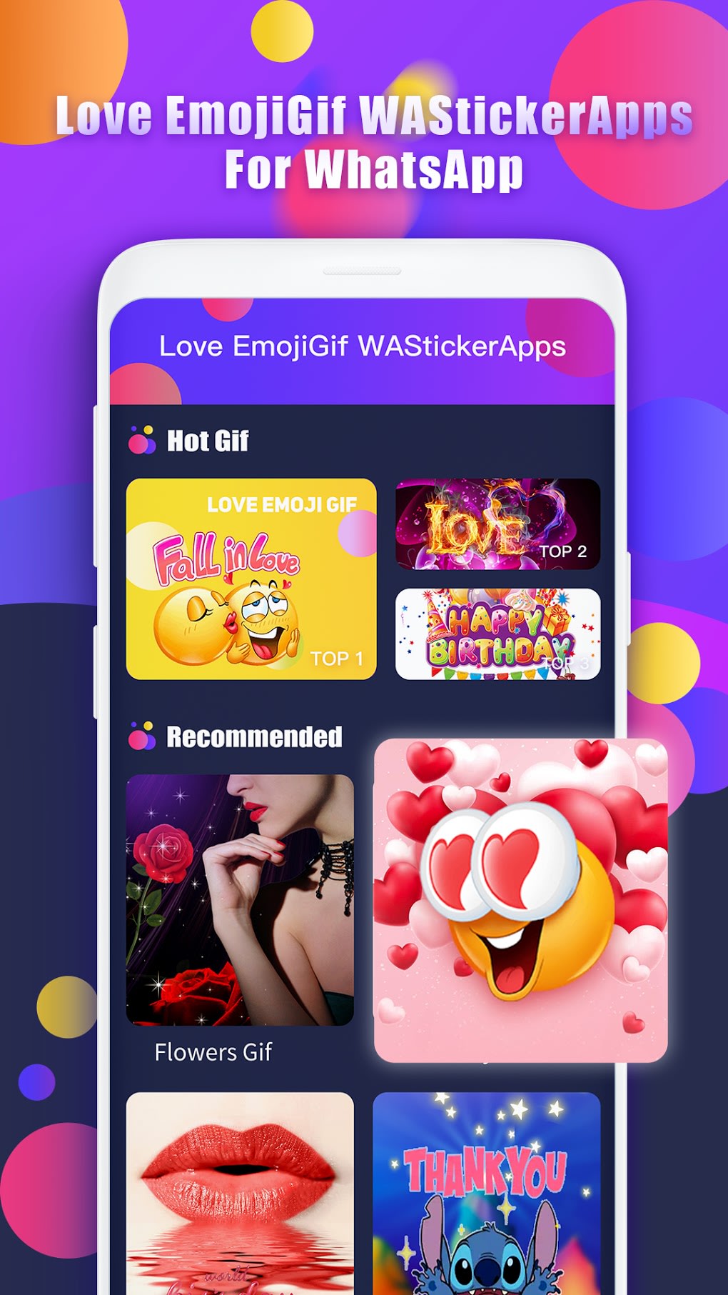 Love EmojiGif WAStickerApps For WhatsApp APK para Android