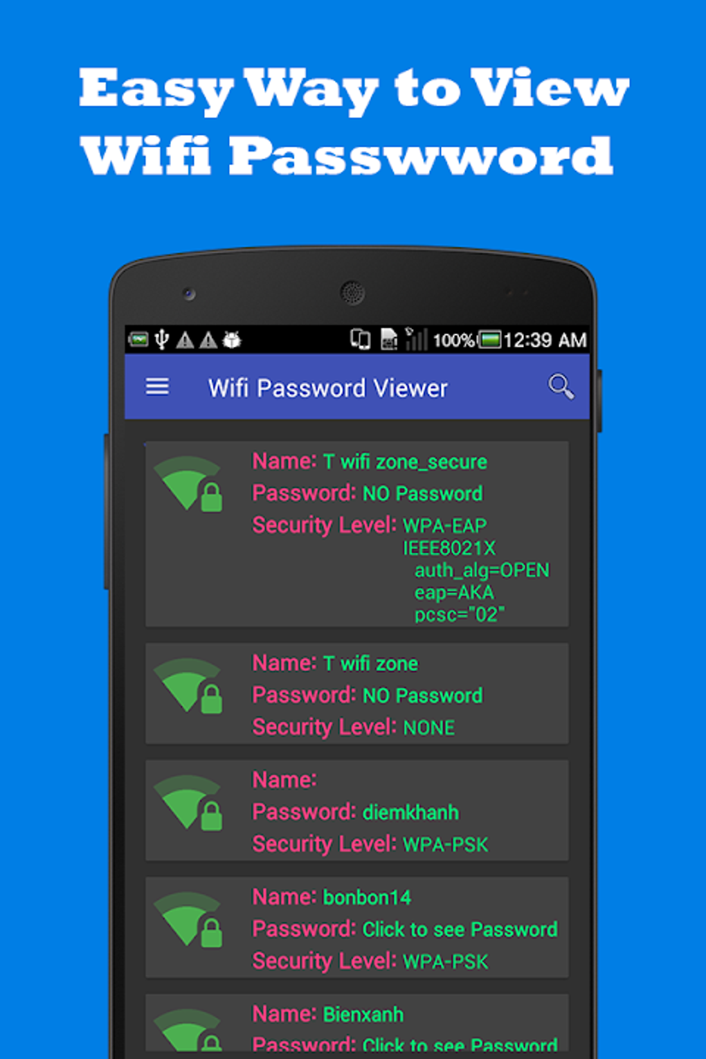 Android Wifi Password Viewer Free APK 