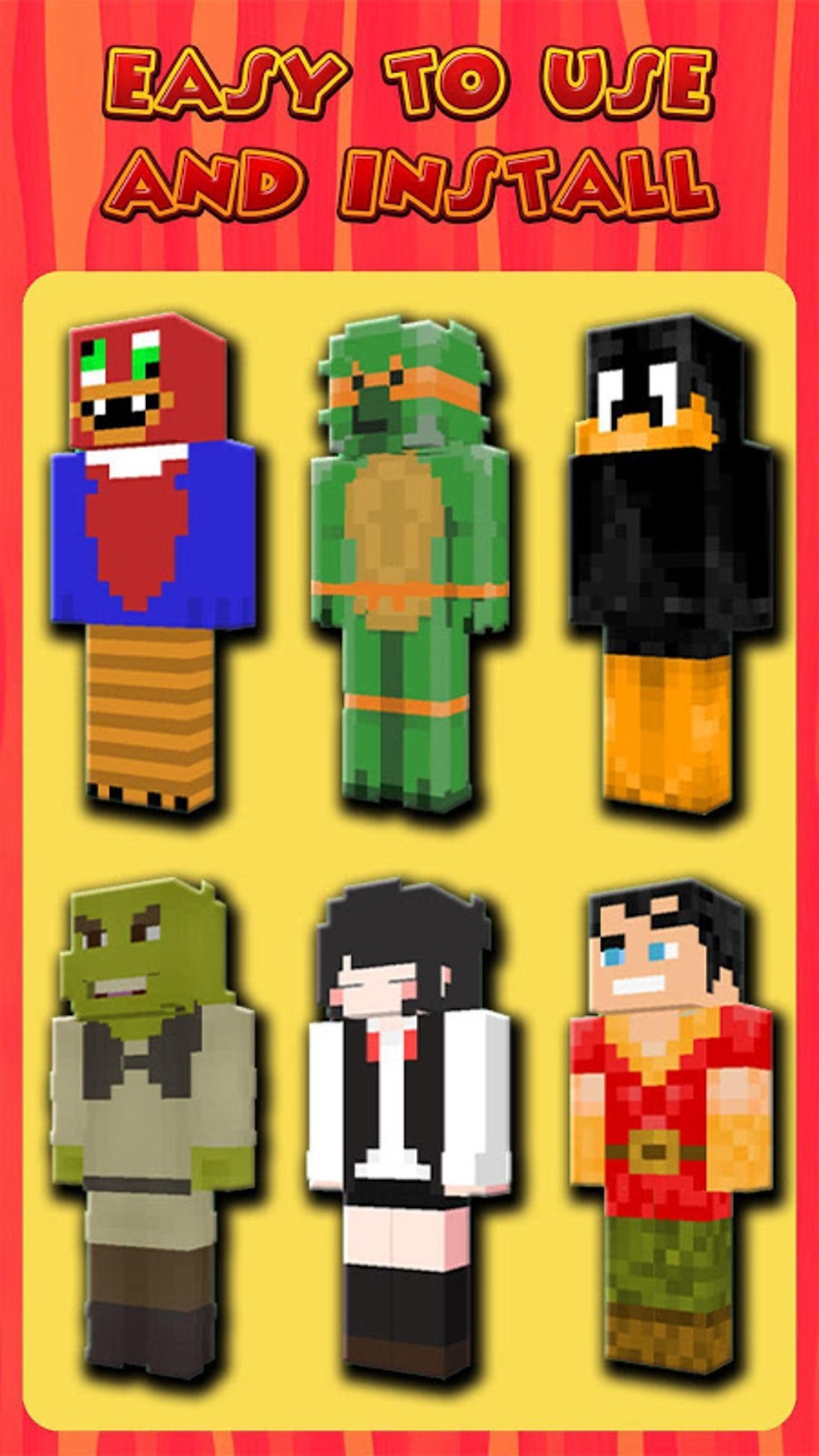 Cartoon Skins For Minecraft PE สำหรับ Android - ดาวน์โหลด