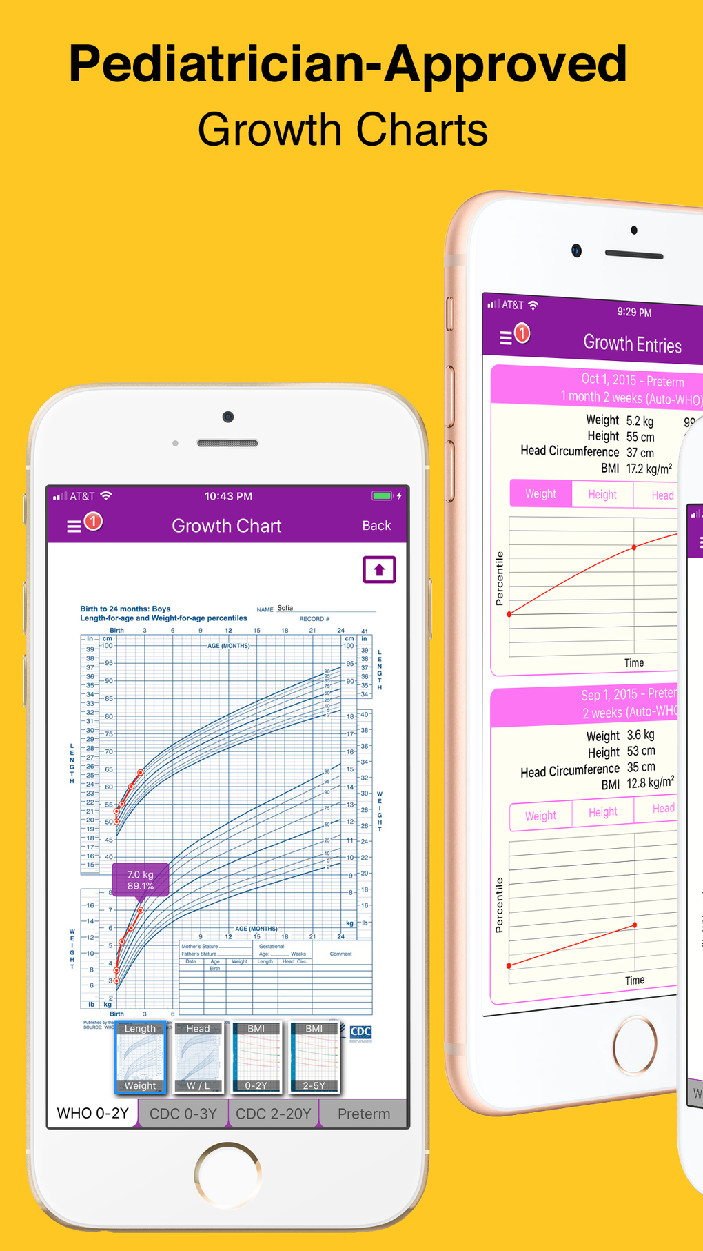 Baby Growth Chart Percentile für iPhone Download