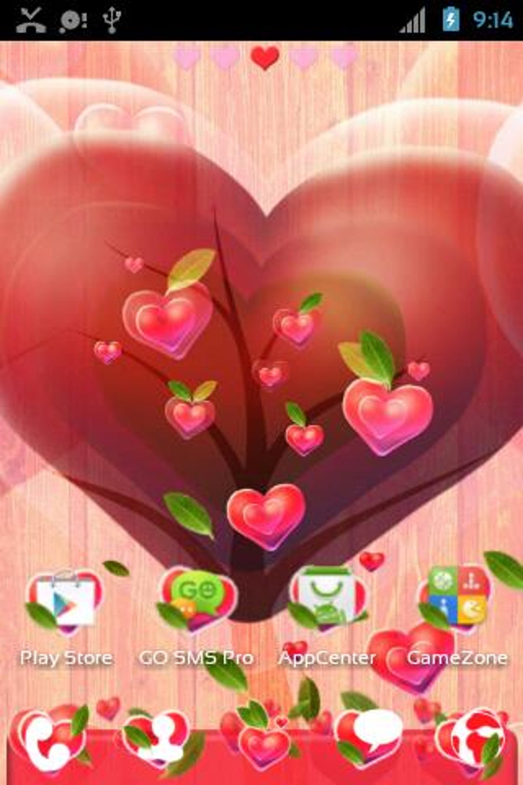 GO Launcher EX Valentine Heart APK For Android Download