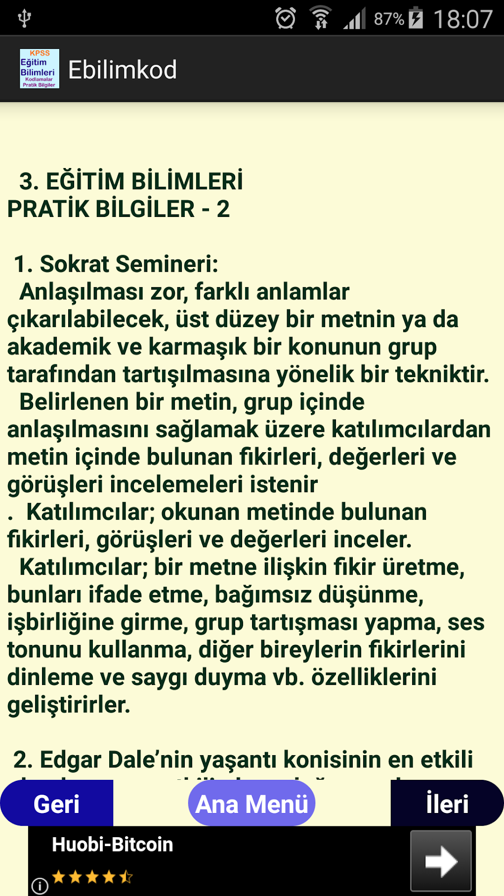 Android 용 KPSS Eğitim Bilimleri Kodlama Ve Pratik Bilgiler - 다운로드