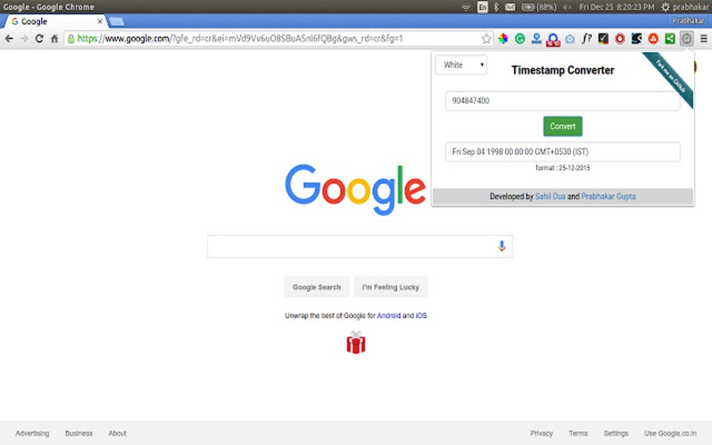 Timestamp Converter para Google Chrome - Extensión Descargar