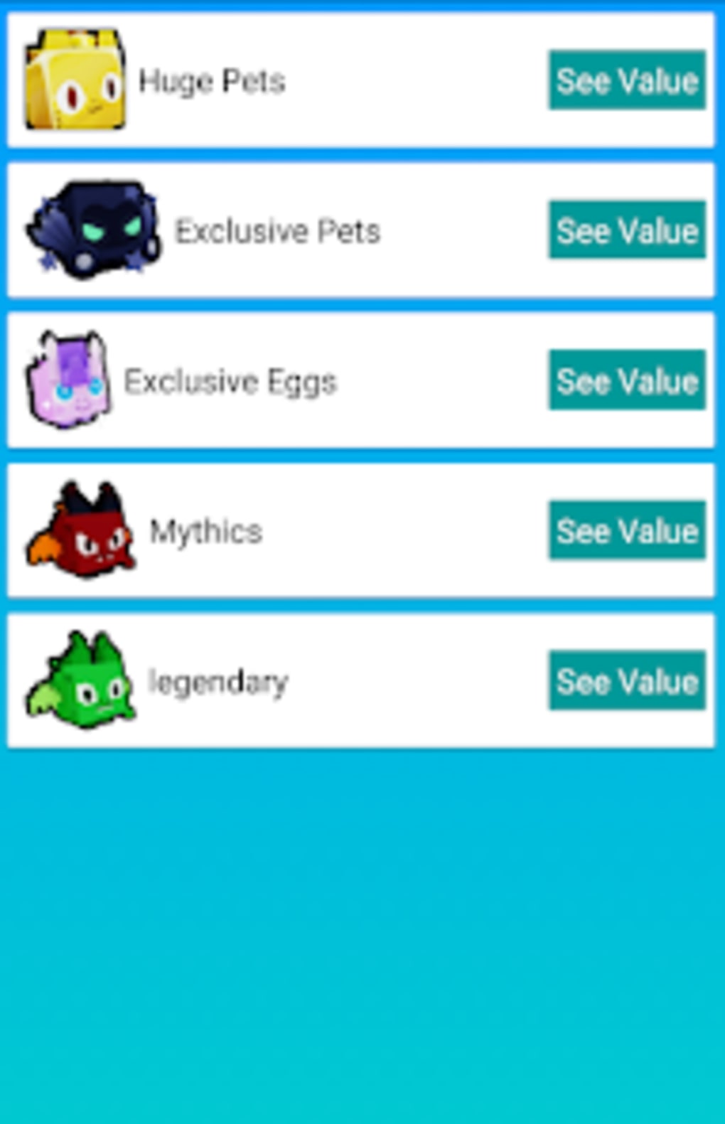 Pet Simulator X Value list for Android - Free App Download