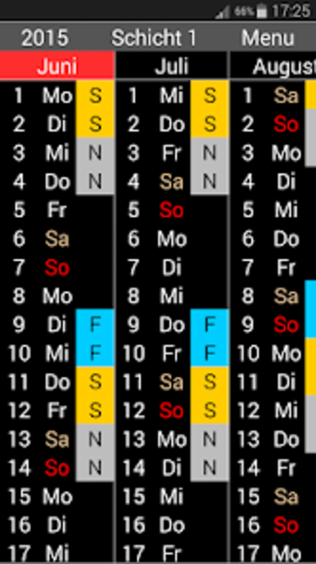 Schichtkalender für Android - Download