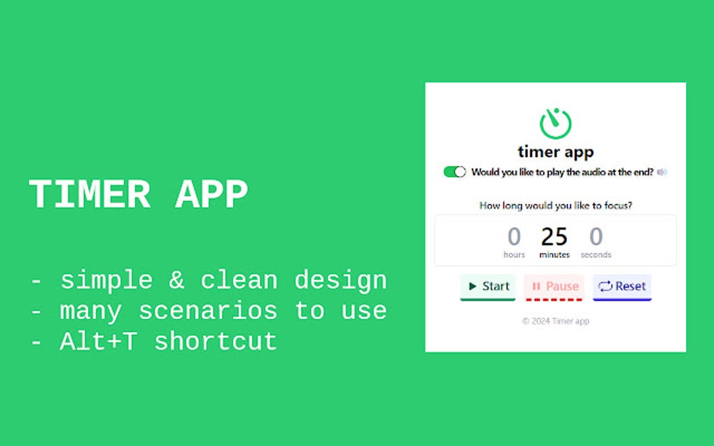 Timer App pour Google Chrome - Extension Télécharger