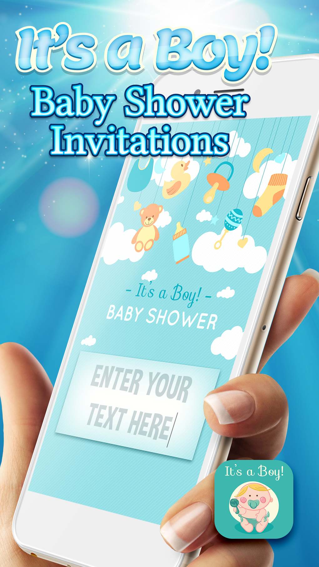 Its a Boy Baby Shower Invitations para iPhone - Download