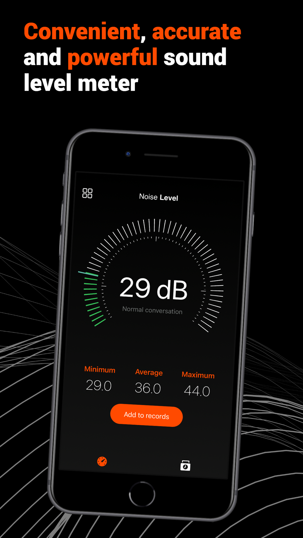 Noise Level: dB tracker for iPhone - Download