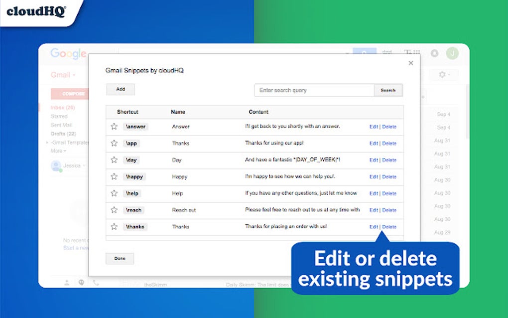 Gmail Snippets By CloudHQ For Google Chrome - Extension Download