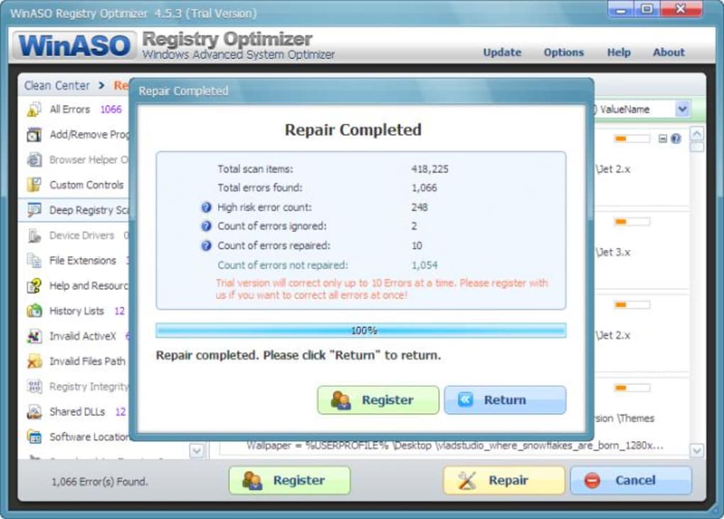 winaso registry optimizer 5.4 key