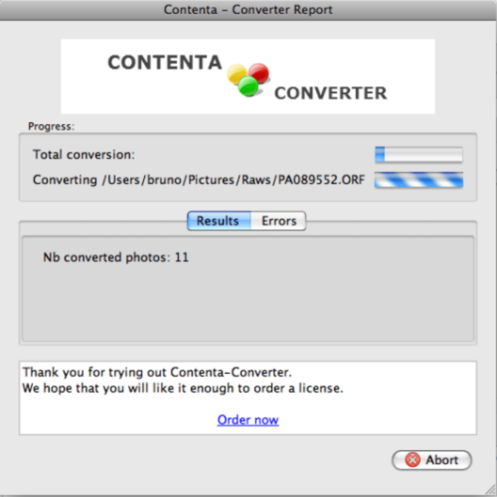 why register contenta converter