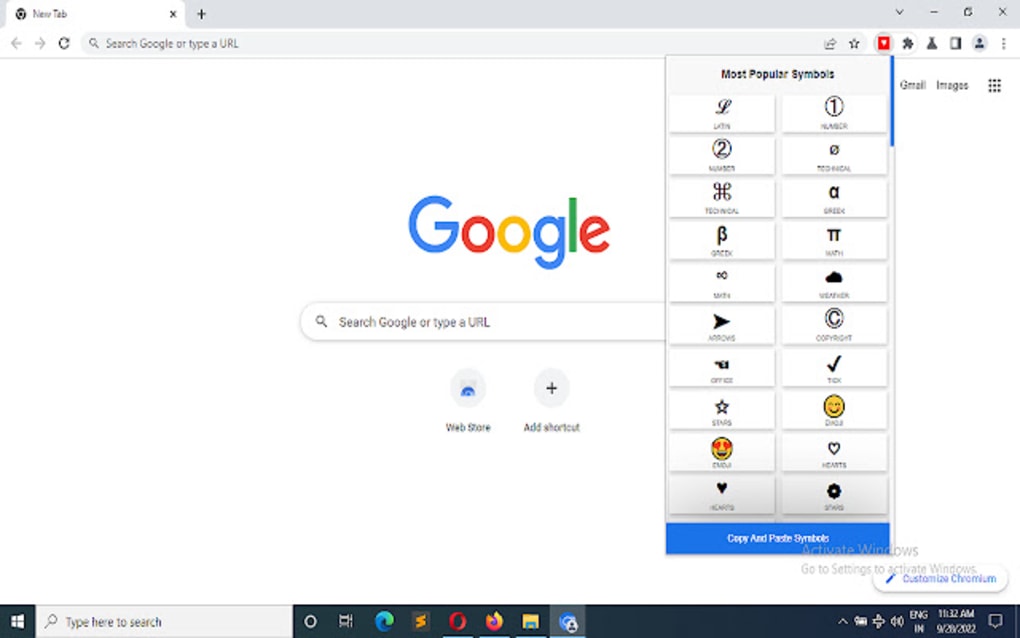 Symbols Copy And Paste for Google Chrome - Extension Download