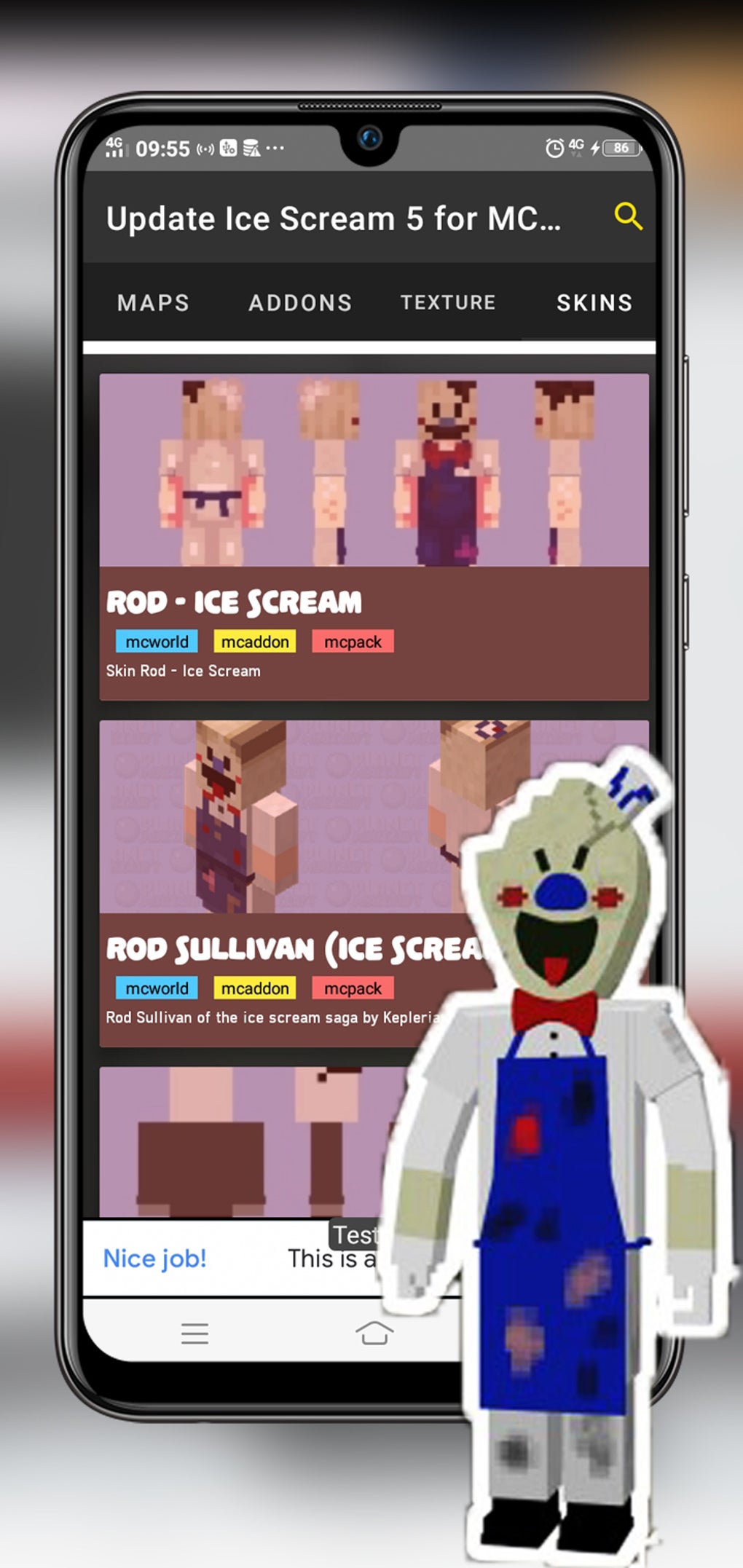 Download mobs Ice Scream 6 MCPE android on PC