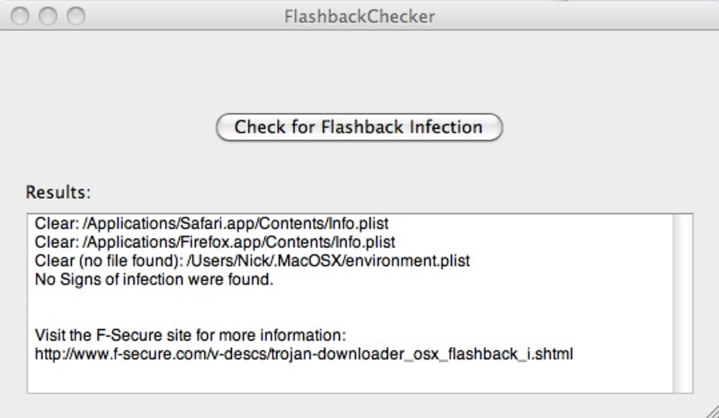 flashback checker screenshot