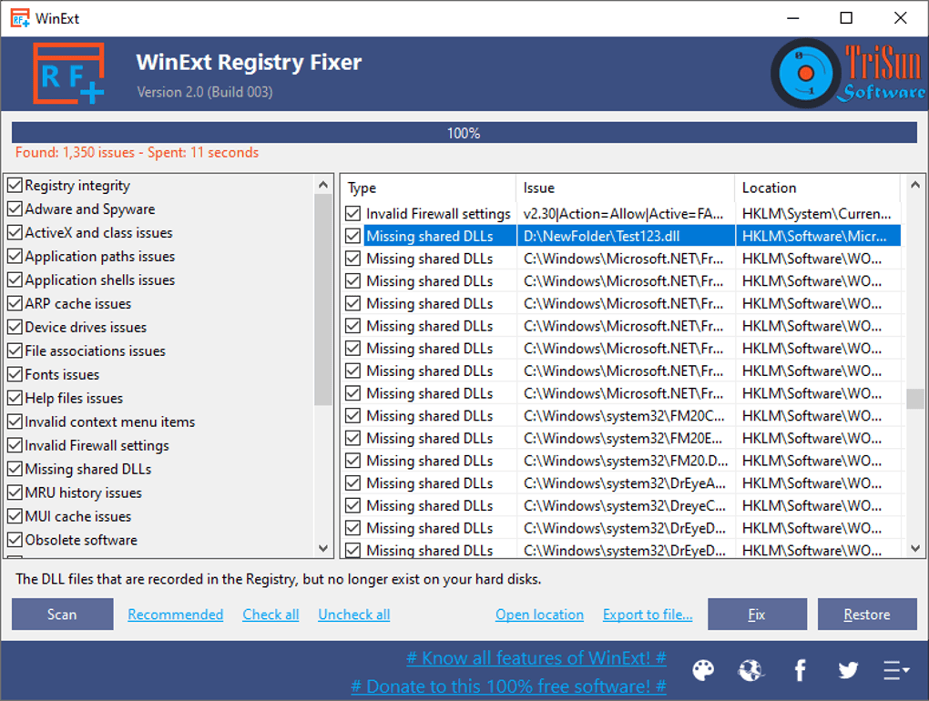 WinExt Registry Fixer Download
