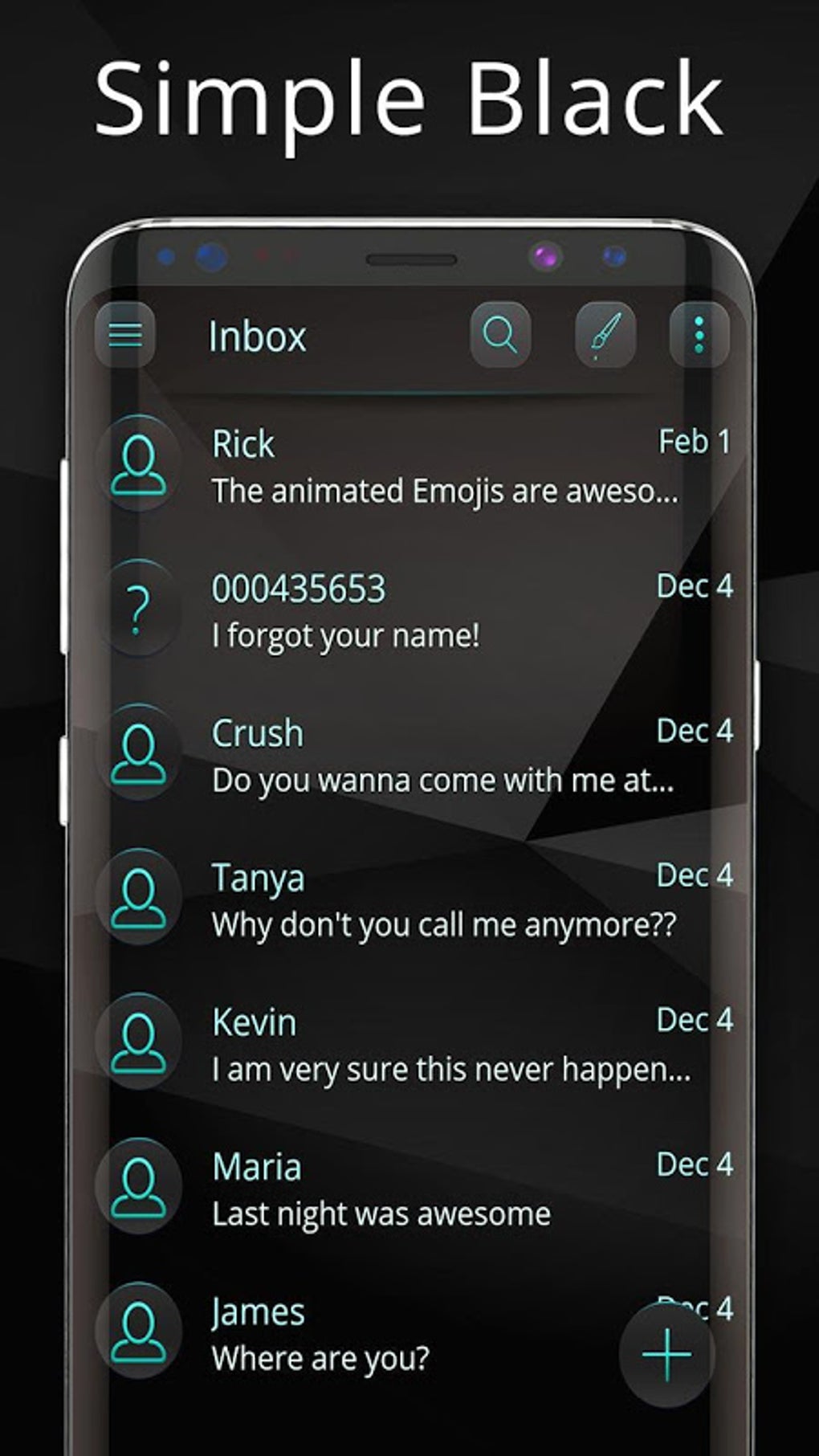 Simple Black Sms สำหรับ Android - ดาวน์โหลด